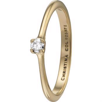 UrogSmykker.dk har Model 8.1.B-51, klassisk solitaire ring med 0,10 ct labgrown diamant